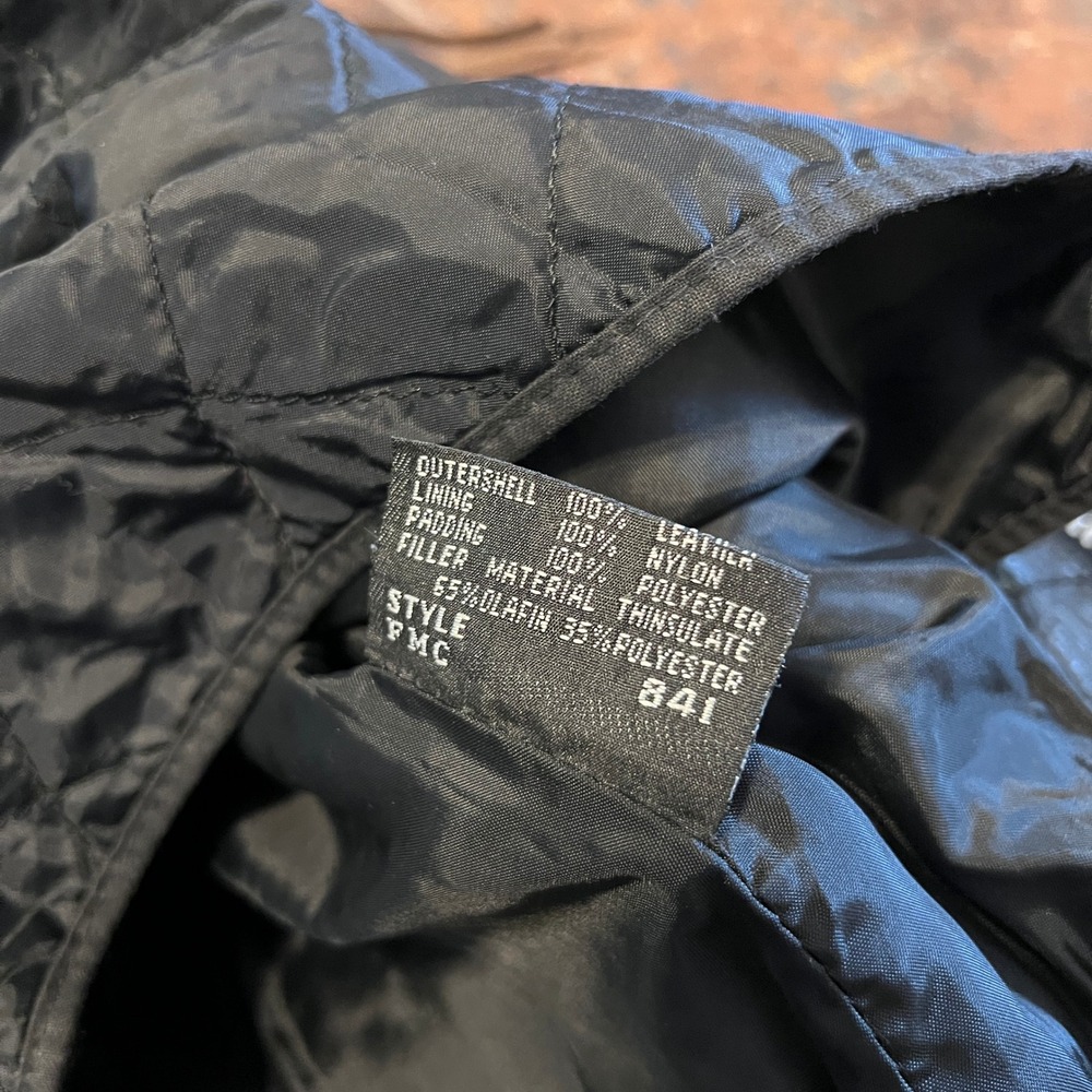 Vintage Wilsons Leather Fringe Jacket Womens S Black Brown Motorcycle Biker 90s - Picture 13 of 16